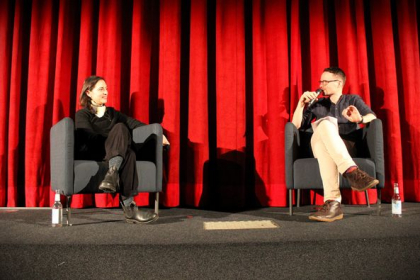 Regisseurin Yael Reuveny und Sebastian Schirrmeister im Gespräch nach der Vorführung der Filme